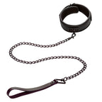 CALEXOTICS - NOCTURNAL COLLAR &amp; LEASH LEATHER ADJUSTABLE BLACK