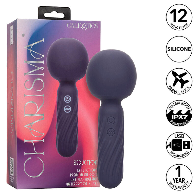 CALEXOTICS - CHARISMA SEDUCTION MASSAGE 12 FUNCTIONS 17.75 CM X 6.25 CM PURPLE