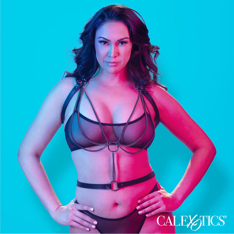 CALEXOTICS - EUPHORIA MULTICHAIN ​​HALTER HARNESS PREMIUM PLUS SIZE