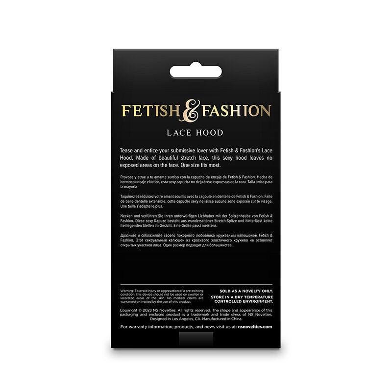NS NOVELTIES - FETISH &amp; FASHION LACE HOOD BLACK