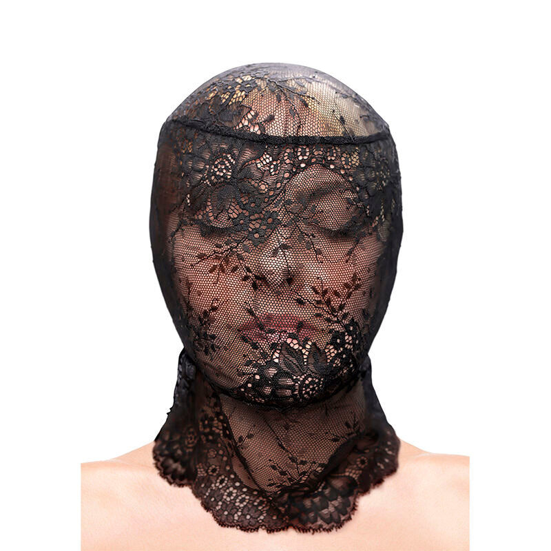 NS NOVELTIES - FETISH &amp; FASHION LACE HOOD BLACK