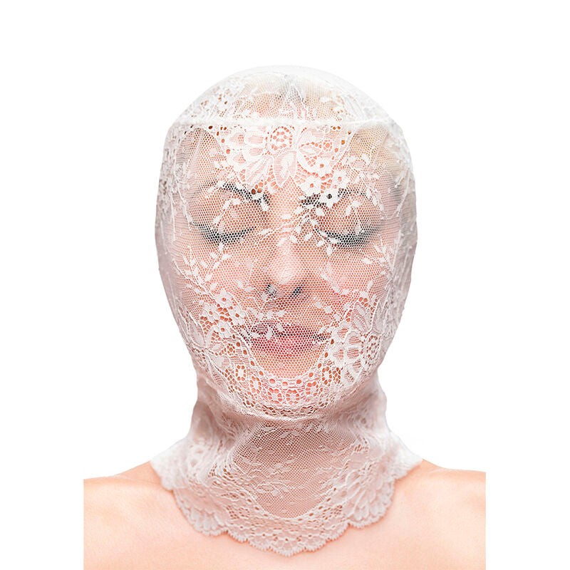 NS NOVELTIES - FETISH &amp; FASHION LACE HOOD WHITE