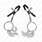 KINK - O RING NIPPLE CLAMP AND LITTLE CHAIN ​​SILVER 6 CM