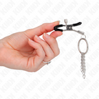 KINK - O RING NIPPLE CLAMP AND LITTLE CHAIN ​​SILVER 6 CM
