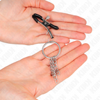 KINK - O RING NIPPLE CLAMP AND LITTLE CHAIN ​​SILVER 6 CM