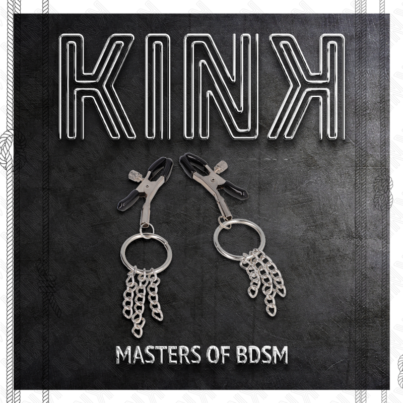 KINK - O RING NIPPLE CLAMP AND LITTLE CHAIN ​​SILVER 6 CM