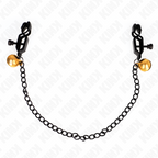 KINK - FLAT CHAIN ​​NIPPLE CLAMPS AND BELL SILVER 30 CM