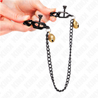 KINK - FLAT CHAIN ​​NIPPLE CLAMPS AND BELL SILVER 30 CM