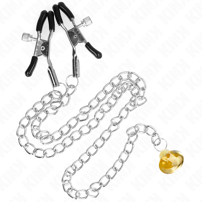 KINK - CHAIN ​​NIPPLE CLAMPS WITH HORN PENDANT 30 CM