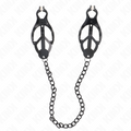 KINK - JAPANESE CLOVER NIPPLE CLAMPS WITH CHAIN ​​BLACK 30 CM