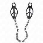 KINK - JAPANESE CLOVER NIPPLE CLAMPS WITH CHAIN ​​BLACK 30 CM