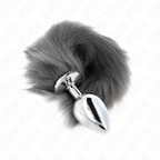 KINK - ANAL PLUG SIZE L 10 X 4 CM WITH SYNTHETIC TAIL 40 CM GRAY AND WHITE