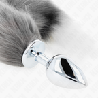 KINK - ANAL PLUG SIZE L 10 X 4 CM WITH SYNTHETIC TAIL 40 CM GRAY AND WHITE