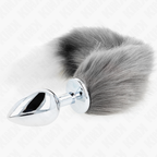 KINK - ANAL PLUG SIZE L 10 X 4 CM WITH SYNTHETIC TAIL 40 CM GRAY AND WHITE