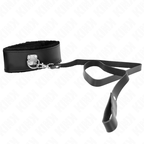 KINK - NECKLACE WITH BELT 116 CM WITH BLACK LEATHER STRAP ADJUSTABLE 40-48 CM X 6 CM