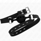 KINK - FULL SILICONE GAG 55 x 2 CM WITH 4 CM BALL SIZE S BLACK ADJUSTABLE 35-51 CM