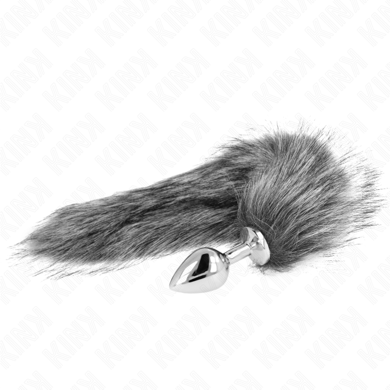 KINK - ANAL PLUG SIZE M 8 X 3.5 CM WITH SYNTHETIC TAIL 40 CM GRAY
