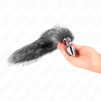 KINK - ANAL PLUG SIZE M 8 X 3.5 CM WITH SYNTHETIC TAIL 40 CM GRAY