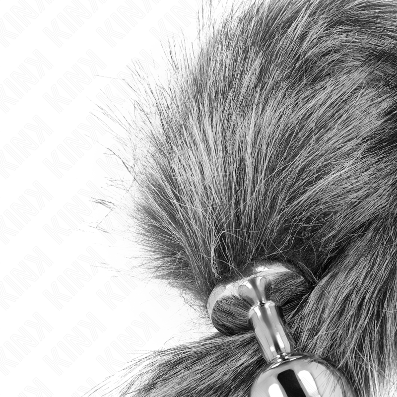 KINK - ANAL PLUG SIZE M 8 X 3.5 CM WITH SYNTHETIC TAIL 40 CM GRAY