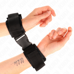 KINK - NYLON BIND HOOK&amp;LOOP WRIST RESTRAINTS RED-BLACK MODEL 1 AJDUSTABLE 25-35 CM X 6 CM