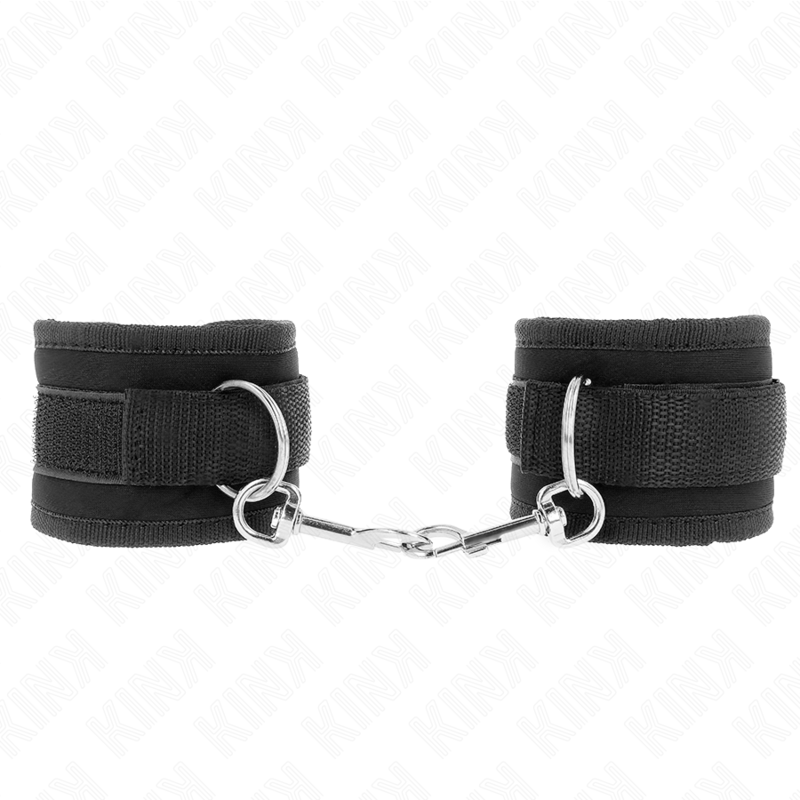 KINK - NYLON BIND HOOK&amp;LOOP WRIST RESTRAINTS BLACK MODEL 2 ADJUSTABLE 18-35 CM X 6 CM