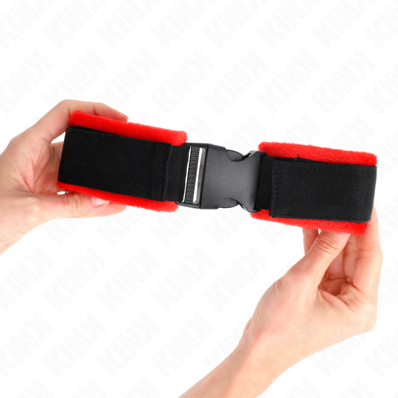 KINK - NYLON BIND HOOK&amp;LOOP WRIST RESTRAINTS BLACK MODEL 1 AJDUSTABLE 25-35 CM X 6 CM