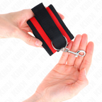 KINK - NYLON BIND HOOK&amp;LOOP WRIST RESTRAINTS RED-BLACK MODEL 2 ADJUSTABLE 18-35 CM X 6 CM
