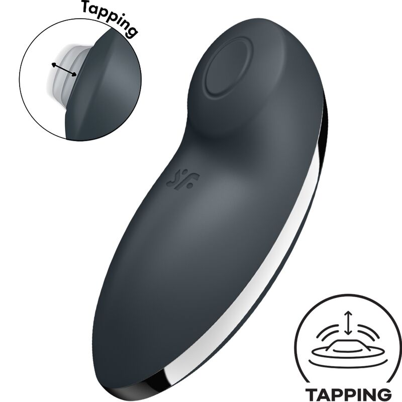 SATISFYER - TAP &amp; CLIMAX 2 VIBRATOR &amp; STIMULATOR GRAY