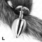 KINK - ANAL PLUG SIZE L 10 X 4 CM WITH SYNTHETIC TAIL 40 CM GRAY