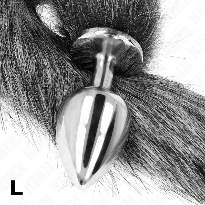 KINK - ANAL PLUG SIZE L 10 X 4 CM WITH SYNTHETIC TAIL 40 CM GRAY