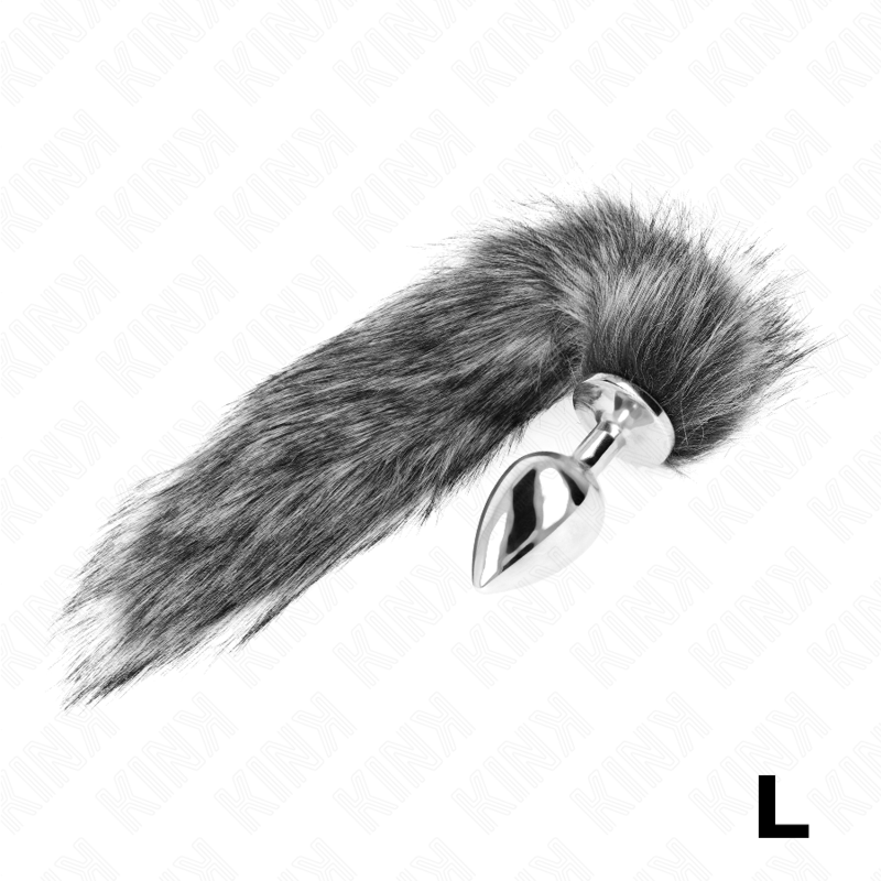 KINK - ANAL PLUG SIZE L 10 X 4 CM WITH SYNTHETIC TAIL 40 CM GRAY