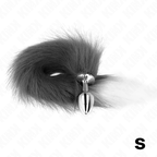 KINK - ANAL PLUG SIZE S 7 X 3 CM WITH SYNTHETIC TAIL 40 CM GRAY AND WHITE