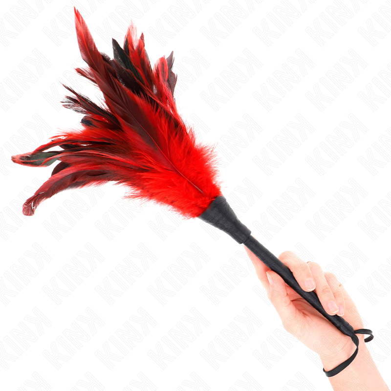 KINK - RED MAID'S HORN SHAPED TICKLE CHICKEN FEATHERS 36 CM