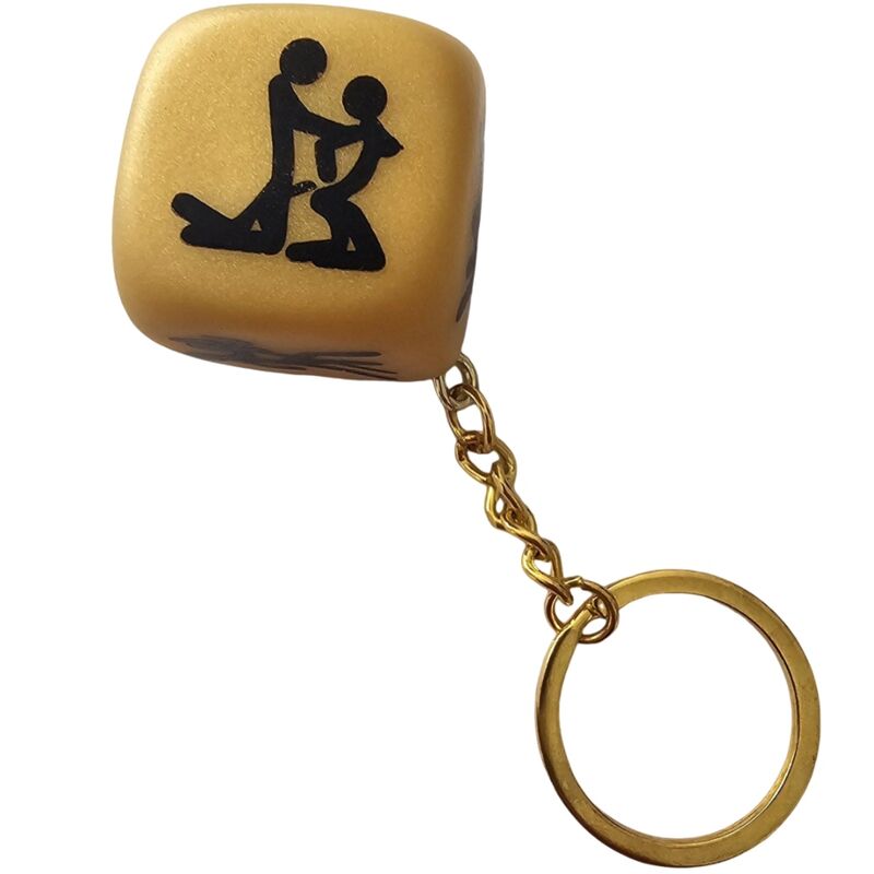 DIABLO PICANTE - GOLDEN DICE KEYCHAIN ​​WITH POSES