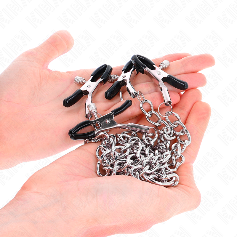 KINK - 4 CHAIN ​​NIPPLE CLAMPS 32 CM WITH LITTLE CHAINS 14 CM