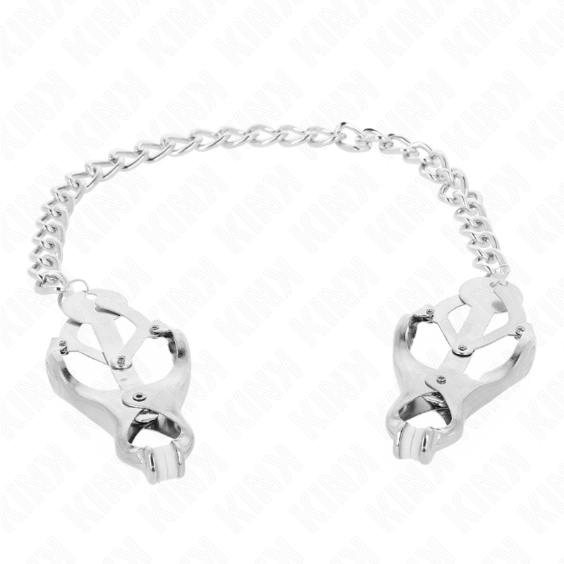 KINK - JAPANESE CLOVER NIPPLE CLAMPS WITH CHAIN ​​SILVER 30 CM