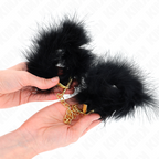 KINK - FEATHER HAND CUFFS WITH GOLD CHAIN ​​MODEL 0