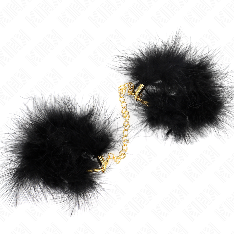 KINK - FEATHER HAND CUFFS WITH GOLD CHAIN ​​MODEL 0