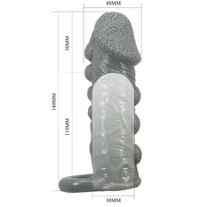 PRETTY LOVE - REALISTIC PENIS ENLARGER AND DELAY SLEEVE GRAY