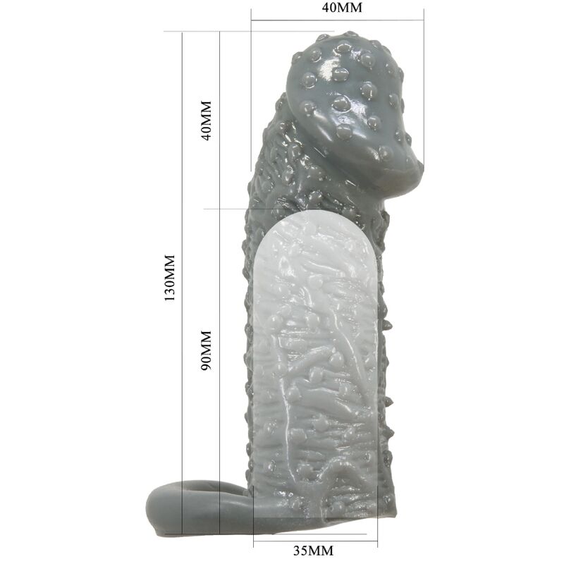 PRETTY LOVE - REALISTIC PENIS ENLARGER AND DELAY SLEEVE MODEL 2 GRAY