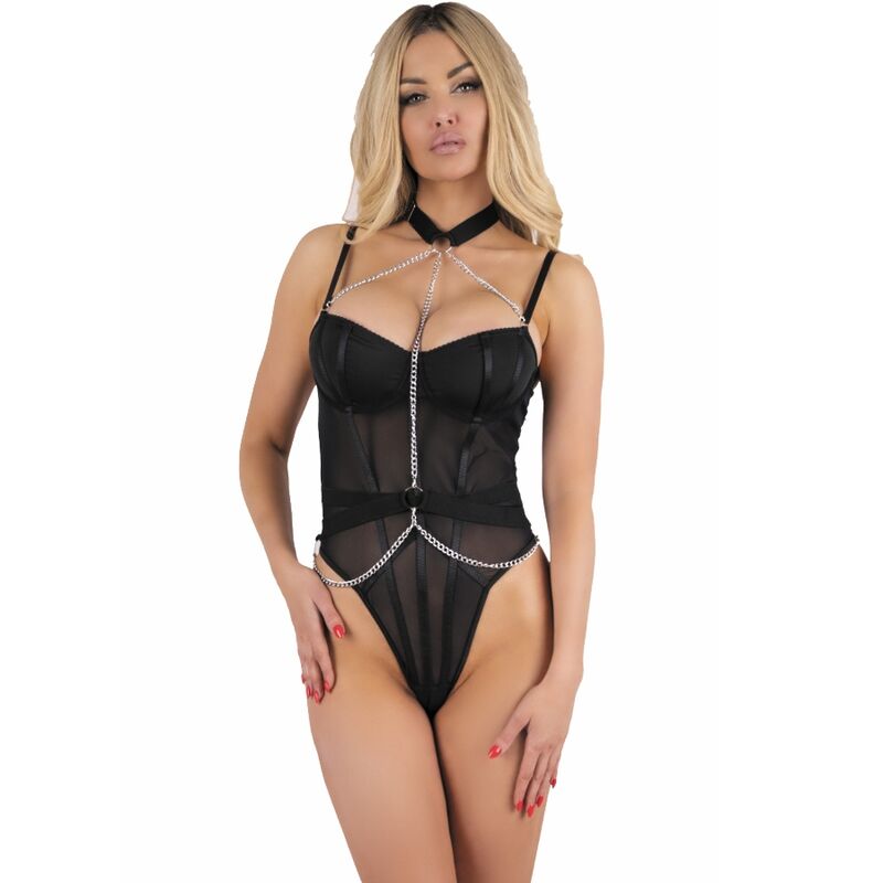 LIVCO CORSETTI FASHION - RUBIKA LC XG079 BODY CON GARGANTILLA NEGRO S