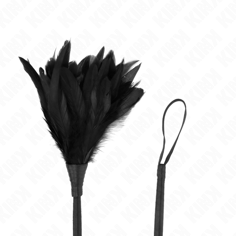 KINK - BLACK MAID'S HORN SHAPED TICKLE CHICKEN FEATHERS 36 CM