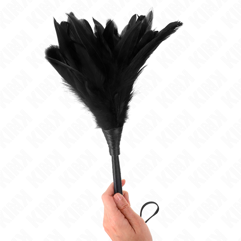 KINK - BLACK MAID'S HORN SHAPED TICKLE CHICKEN FEATHERS 36 CM
