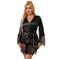SUBBLIME - 953799 ELEGANT LACE PAJAMAS + THONG BLACK S/M
