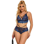 SUBBLIME - 954079 BRA + PANTS LACE BLUE L/XL