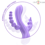 INTENSE - MIKO TRIPLE VIBRATOR RABBIT &amp; STIMULATOR &amp; ANAL 7 VIBRATIONS PURPLE
