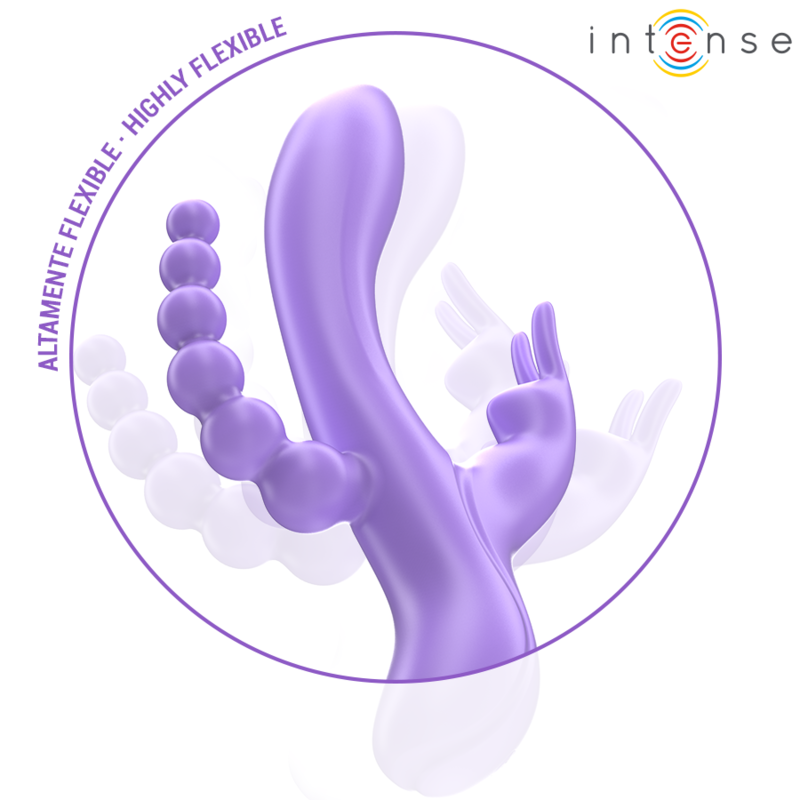 INTENSE - MIKO TRIPLE VIBRATOR RABBIT &amp; STIMULATOR &amp; ANAL 7 VIBRATIONS PURPLE