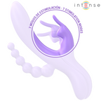 INTENSE - MIKO TRIPLE VIBRATOR RABBIT &amp; STIMULATOR &amp; ANAL 7 VIBRATIONS PURPLE