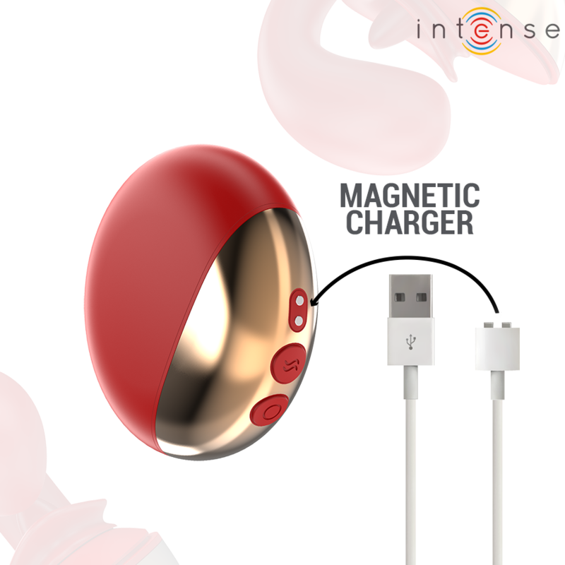 INTENSE - MARIAH VIBRATOR &amp; STIMULATOR IN U SHAPE 10 VIBRATIONS RED
