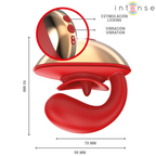 INTENSE - MARIAH VIBRATOR &amp; STIMULATOR IN U SHAPE 10 VIBRATIONS RED